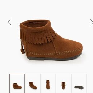Minnetonka Tan Kids Moccasin Boots